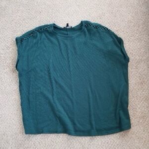 Sleeveless Eyelet Shoulder Knit Top